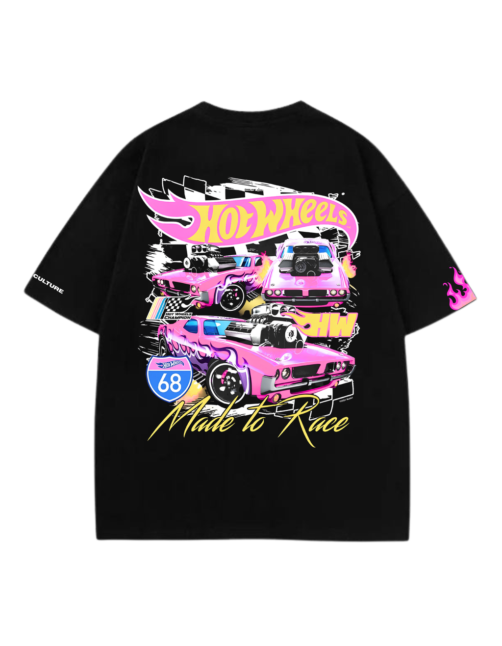HOTWHEELS PINK FLAME OVERSIZED TSHIRT
